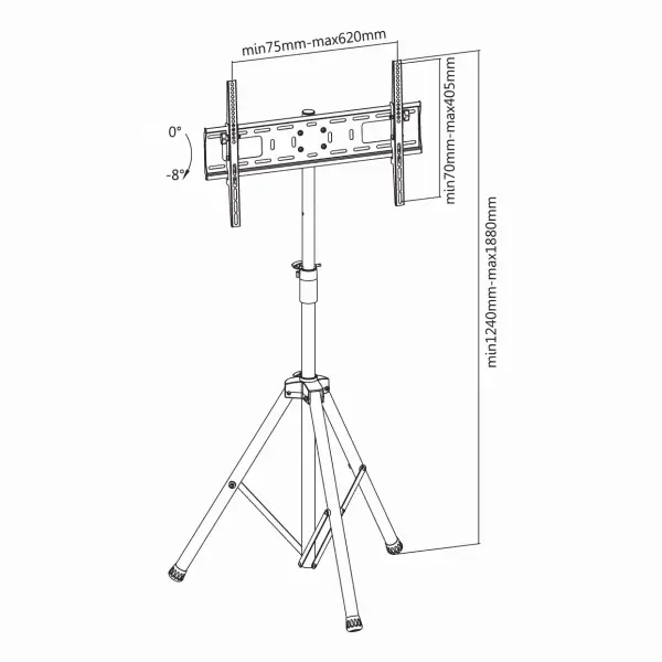 SBOX FST-846 Álló konzol, konferencia állvány, 37"-70", 200x200, max 35 kg – 3. kép