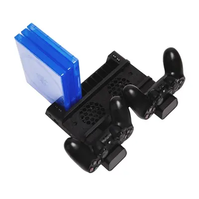 FROGGIEX PS4 Kiegészítő Konzol hűtő + Töltő állomás + Játék tartó Fekete, FX-P4-C3-B – 2. kép