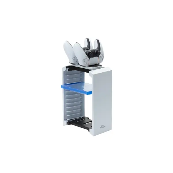 FROGGIEX PS5 Kiegészítő Játék tartó + Töltő állomás Fehér, FX-P5-C2-W – 3. kép