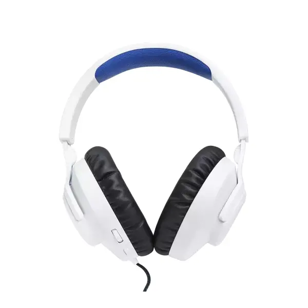 JBL Quantum 100P Console (Vezetékes, gaming fejhallgató levehető mikrofonnal), Fehér/Kék – 3. kép