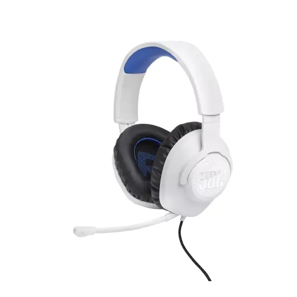 JBL Quantum 100P Console (Vezetékes, gaming fejhallgató levehető mikrofonnal), Fehér/Kék – 8. kép