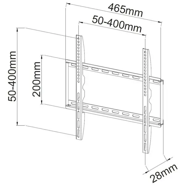 TECHLY ICA-PLB 162M fix fali konzol, 23-55" LCD kijelzőhöz, ultra slim, fekete – 4. kép