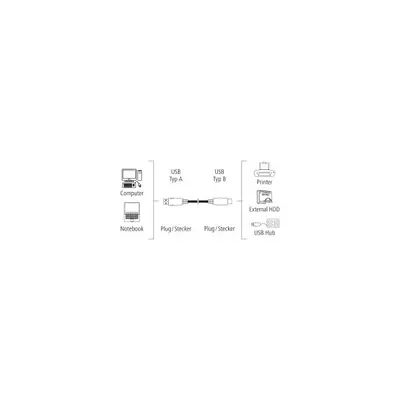 HAMA 200903, FIC ECO USB KÁBEL A-B ARANYOZOTT 1,5M25/CS – 2. kép