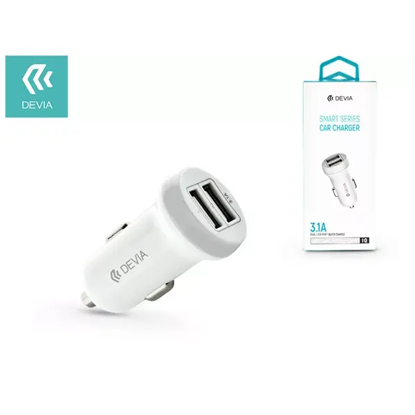 Devia Smart Series 15W 2xUSB autós töltő adapter - fehér