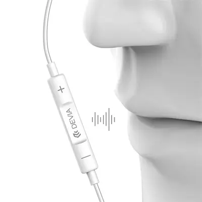 DEVIA UNIVERZÁLIS SZTEREÓ FELVEVŐS FÜLHALLGATÓ - LIGHTNING - STAR SERIES EARBUDS LIGHTNING EARPHONE - FEHÉR – 2. kép