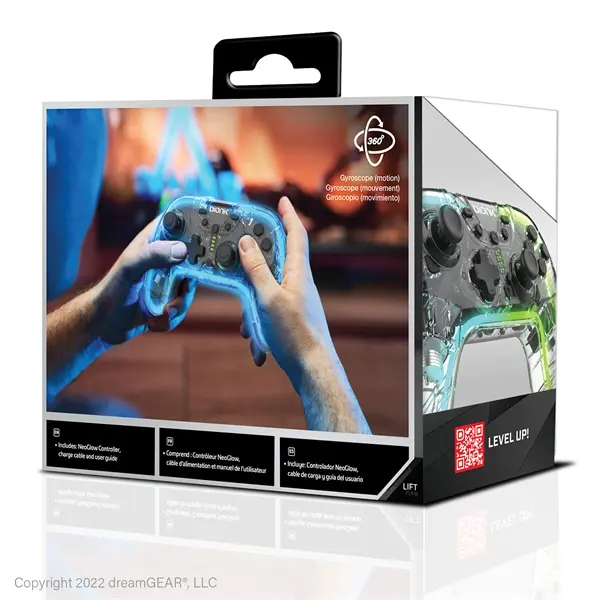 BIONIK Nintendo Switch Kiegészítő NeoGlow Vezeték Nélküli RGB Kontroller, BNK-9099 – 6. kép