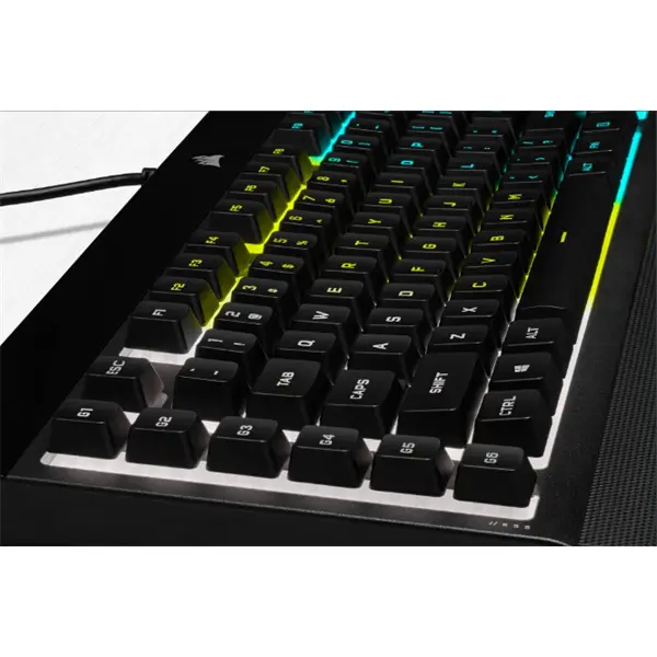 CORSAIR Vezetékes Billentyűzet Gaming, K55 RGB PRO, 6 programozható billentyű, Cseppálló, Csuklótámasz, US, fekete – 7. kép
