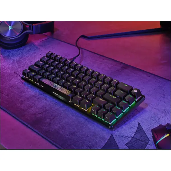 CORSAIR Vezetékes Billentyűzet Gaming, K65 PRO MINI RGB 65%, Optical-Mechanical, US, szürke