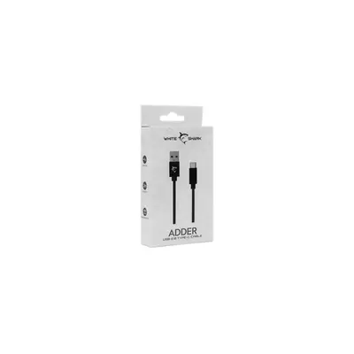 WHITE SHARK ADDER-2 USB-A - TYPE-C (M-M) kábel, 2m, fekete – 2. kép