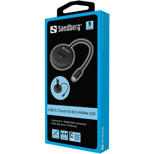 SANDBERG USB-C tartozék, USB 3.2 Dock for M.2+NVMe SSD – 5. kép