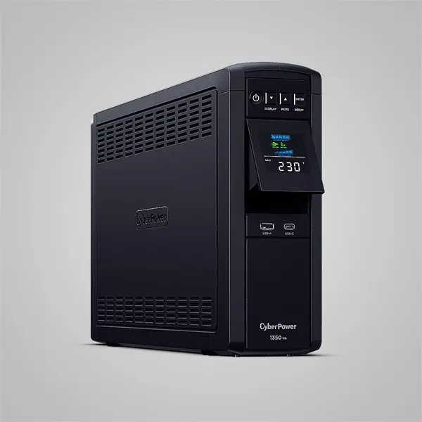 CYBERPOWER UPS gaming, 6xSCHU,2xUSB 1350VA 810W, 230V, színuszus szünetmentes tápegység,LINE-INTERAKTÍV, AVR, színes LCD – 2. kép