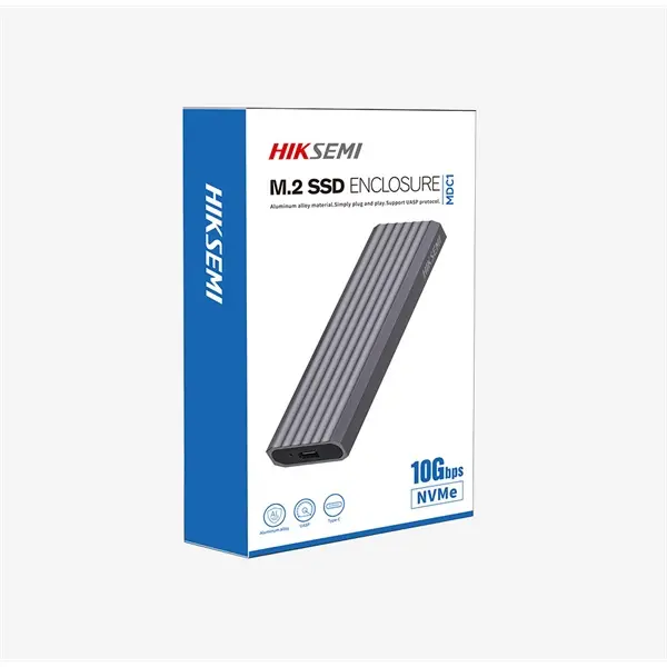 HIKSEMI Külső Ház M.2 SSD NVMe Alumínium ház, USB 3.2/Type-C (10Gbps), Szürke (HIKVISION) – 2. kép