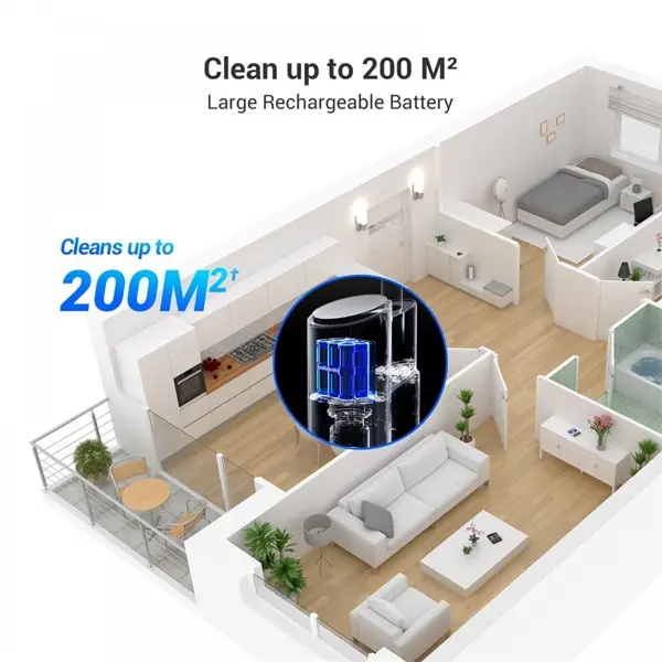 EZVIZ RH2 Smart vezeték nélküli 3 in 1 porszívó / felmosó, 200 m2, intelligens szívás, hangvezérlés, 12000Pa – 5. kép