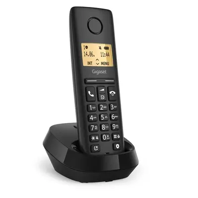 GIGASET DECT telefon, PURE 100, fekete