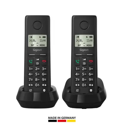 GIGASET DECT telefon, PURE 200 Duo, fekete
