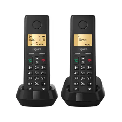 GIGASET DECT telefon, PURE 200 Duo, fekete – 2. kép