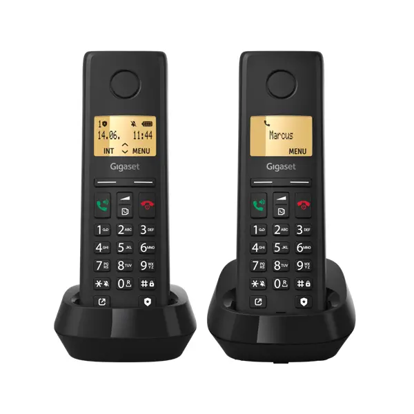 GIGASET DECT telefon, PURE 200 Duo, fekete – 2. kép