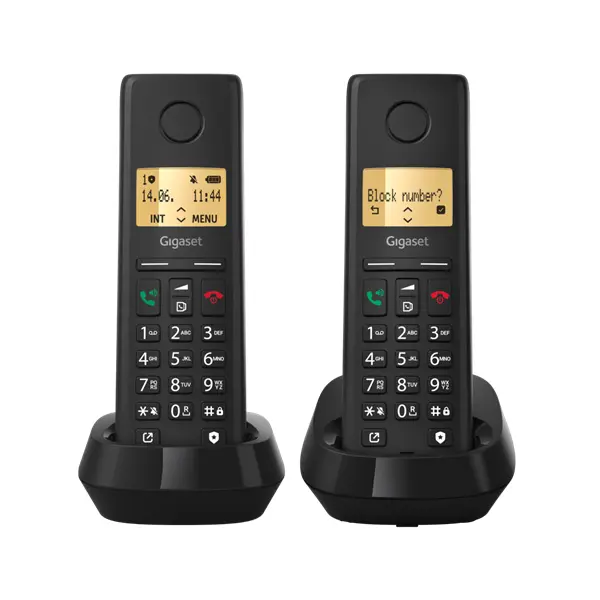 GIGASET DECT telefon, PURE 200 Duo, fekete – 3. kép