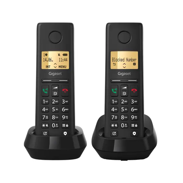 GIGASET DECT telefon, PURE 200 Duo, fekete – 4. kép