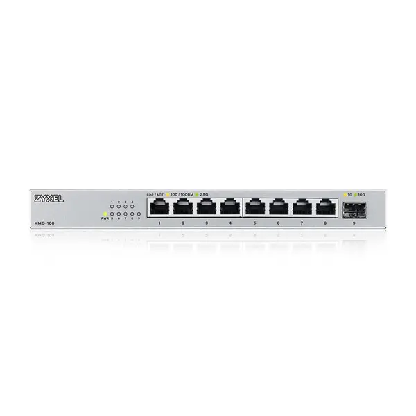 ZYXEL Switch 8x2.5Gbps + 1xSFP+ Fémházas Asztali, XMG-108-ZZ0101F