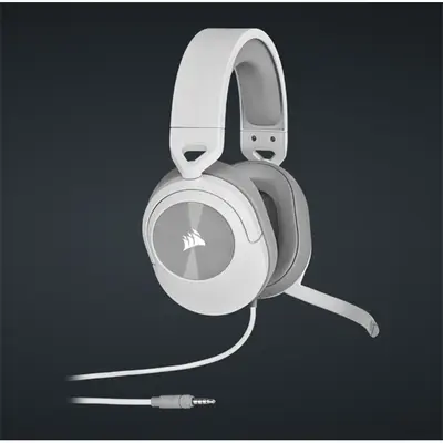 CORSAIR Vezetékes Headset, HS55 Gaming, Ultrakönnyű, Jack dugós, fehér