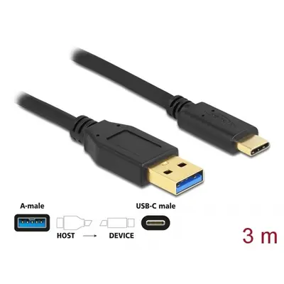 DELOCK kábel USB 10 Gbps Type-A > USB Type-C 3m