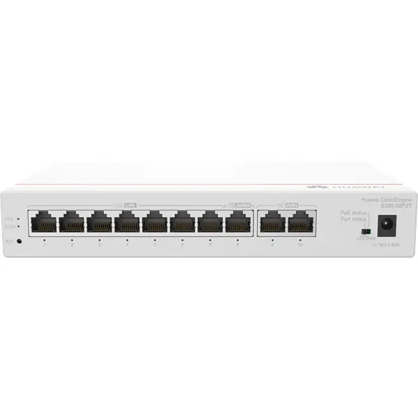 Huawei eKit Engine Gateway 2x1000Mbps (WAN) + 8x1000Mbps (124W POE+), Asztali - S380-S8P2T – 4. kép