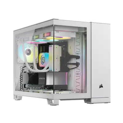 CORSAIR Ház Micro-ATX iCUE LINK 2500X RGB, Tápegység nélkül, Edzett Üveg, fehér