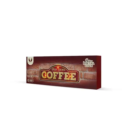FOREVER LIGHT RETRO metál LED dekorációs lámpa COFFEE, USB, 5V, falra akasztható – 2. kép