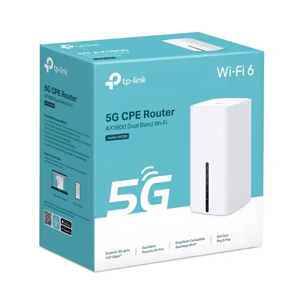 TP-LINK 4G/5G Modem + Wireless Router Dual Band AX1800 1xWAN/LAN(1000Mbps) + 2xLAN(1000Mbps), Archer NX200 – 3. kép