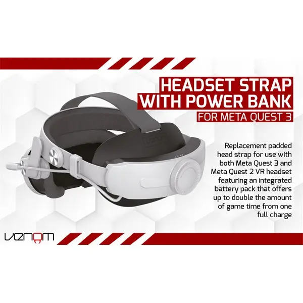 VENOM Meta Quest 2 & 3 Kiegészítő Univerzális headset pánt és 5000 mAh akkumulátor csomag, VS4209 – 3. kép