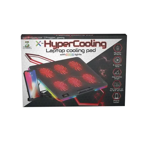 FROGGIEX Notebook Hűtőpad + Telefontartó, HyperCooling, FX-PC-P2-R – 5. kép