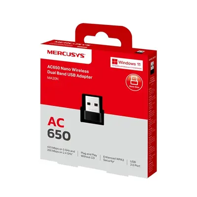 MERCUSYS Wireless Adapter USB Dual Band AC650, MA20N – 2. kép