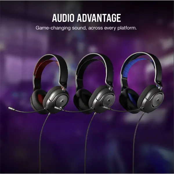 CORSAIR Vezetékes Headset, HS35 v2 Gaming, Multiplatform, carbon – 2. kép