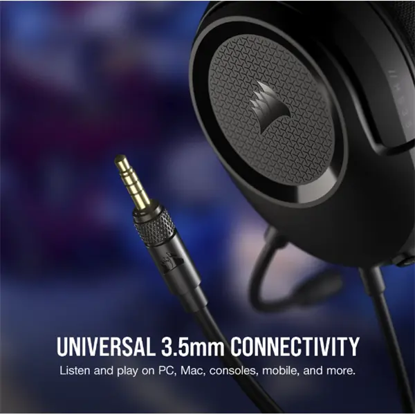 CORSAIR Vezetékes Headset, HS35 v2 Gaming, Multiplatform, carbon – 3. kép