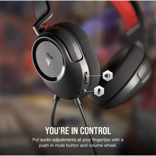 CORSAIR Vezetékes Headset, HS35 v2 Gaming, Multiplatform, carbon – 7. kép