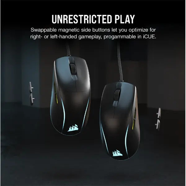 CORSAIR Vezetékes Egér Gaming, M75 RGB, Ultra-könnyű, RGB Világítás, 26000dpi, fekete – 3. kép