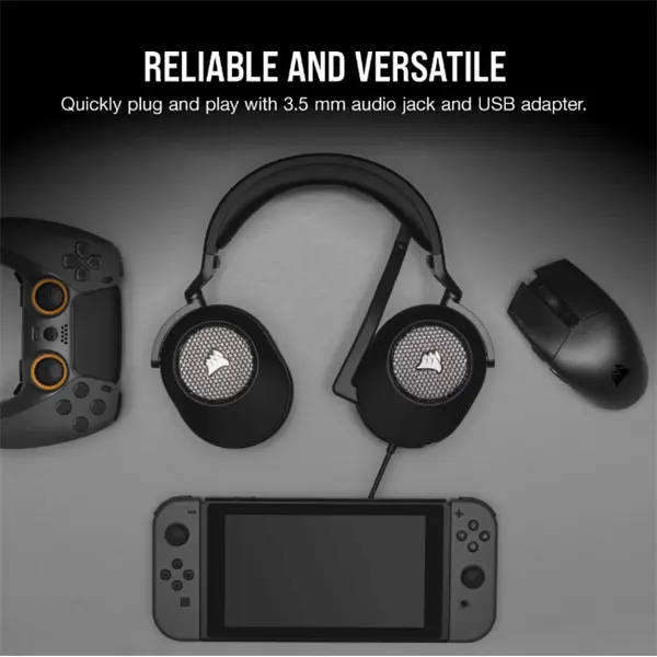 CORSAIR Vezetékes Headset, HS65 SURROUND Gaming, Dolby audio, carbon – 6. kép