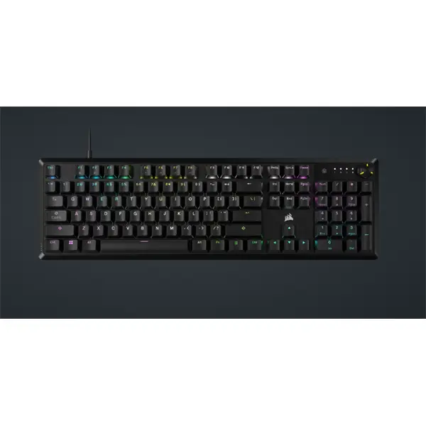 CORSAIR Vezetékes Billentyűzet Gaming, K70 CORE RGB, Mechanikus, MLX Red switch, 104 gombos, US, fekete