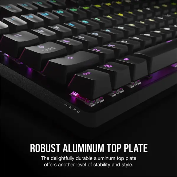 CORSAIR Vezetékes Billentyűzet Gaming, K70 CORE RGB, Mechanikus, MLX Red switch, 104 gombos, US, fekete – 5. kép