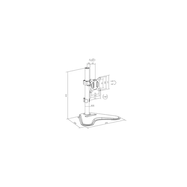 SBOX LCD-F012-2 Asztali mon.tartó konz.,1x 17"- 32"(43-81cm) 9Kg/mon. W029898 – 8. kép