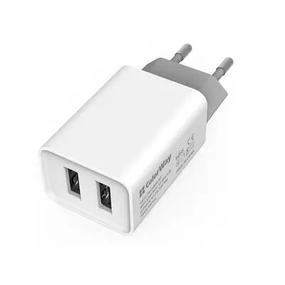 COLORWAY USB töltő adapter, 2USB AUTO ID 2.1A (10W) white (CW-CHS015-WT) – 2. kép