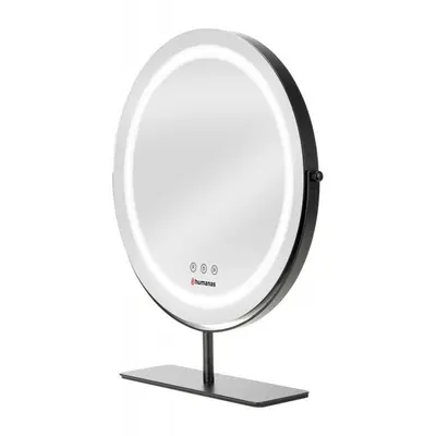 HUMANAS HM Scarlet LED fém sminktükör, 360° elforgatható, integrált érintő gombok, 3 színhőmérséklet, – 2. kép
