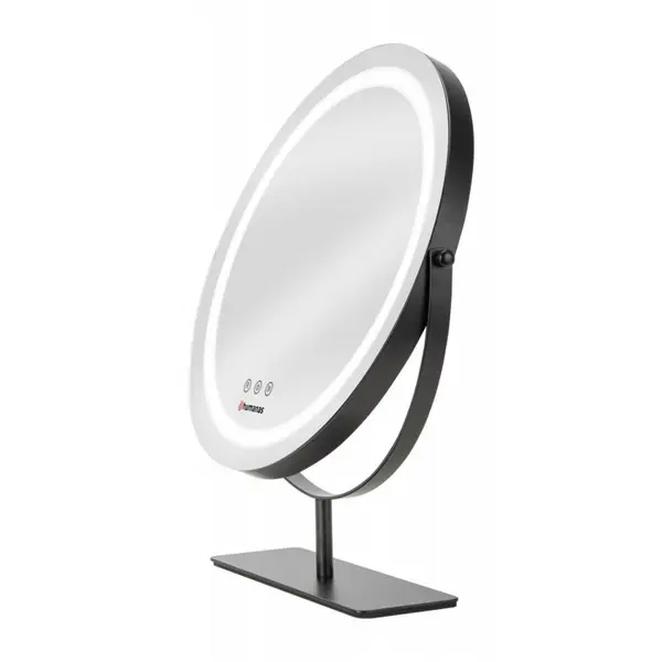 HUMANAS HM Scarlet LED fém sminktükör, 360° elforgatható, integrált érintő gombok, 3 színhőmérséklet, – 3. kép