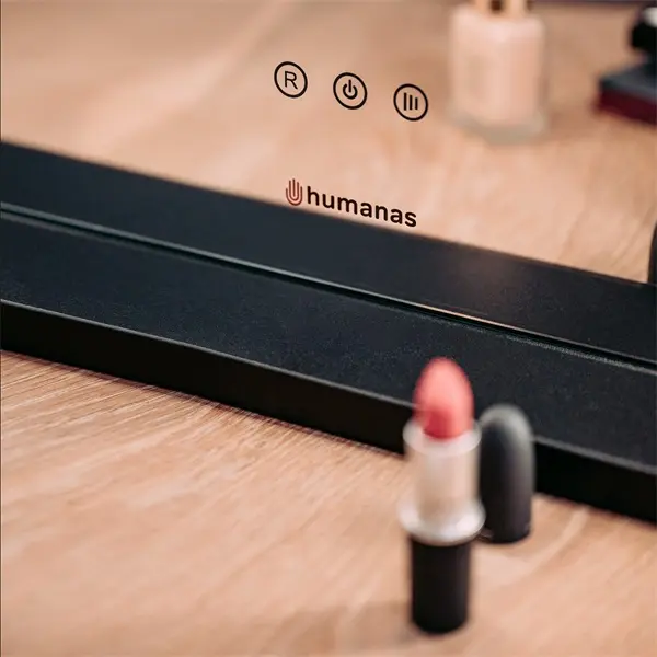 HUMANAS HM02 maxi álló sminktükör, 55x45 cm,12 LED, integrált érintő gombok 3 színhőmérséklet, szabályozható fény, black – 3. kép