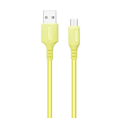 COLORWAY Kábel, USB - MicroUSB (soft silicone) 2.4A 1m sárga – 2. kép