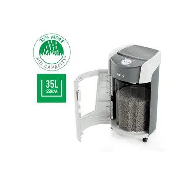LEITZ IQ OptiMax Office P5 iratmegsemmisítő, 35L, fehér – 2. kép
