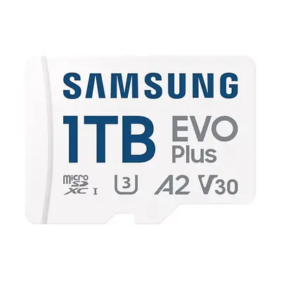 SAMSUNG Memóriakártya, EVO Plus microSDXC kártya, 1TB, UHS-1, U3, V30, A2, + SD Adapter, R160/W