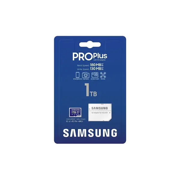 SAMSUNG Memóriakártya, PRO Plus microSDXC kártya 1TB, CLASS 10, UHS-I, U3, V30, A2, + Adapter, R180/W130 – 6. kép