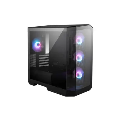 MSI Ház Micro ATX PANO M100R PZ, 4xARGB ventilátor, Tápegység nélkül, üvegfalú, fekete